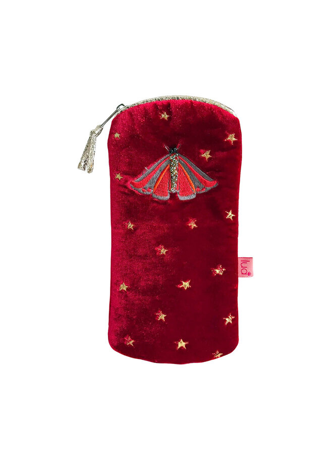 Cinnabar Moth Velvet & Applique Glasses Purse 28