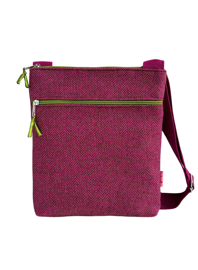 Herringbone Messenger Bag - Pink 14