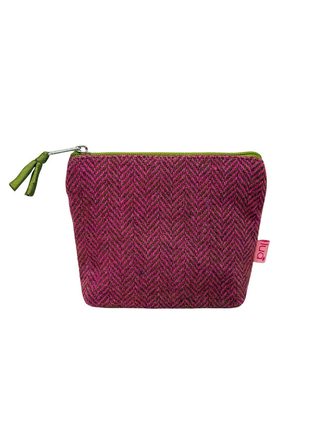 Herringbone Pink / Green Mini Coin Purse