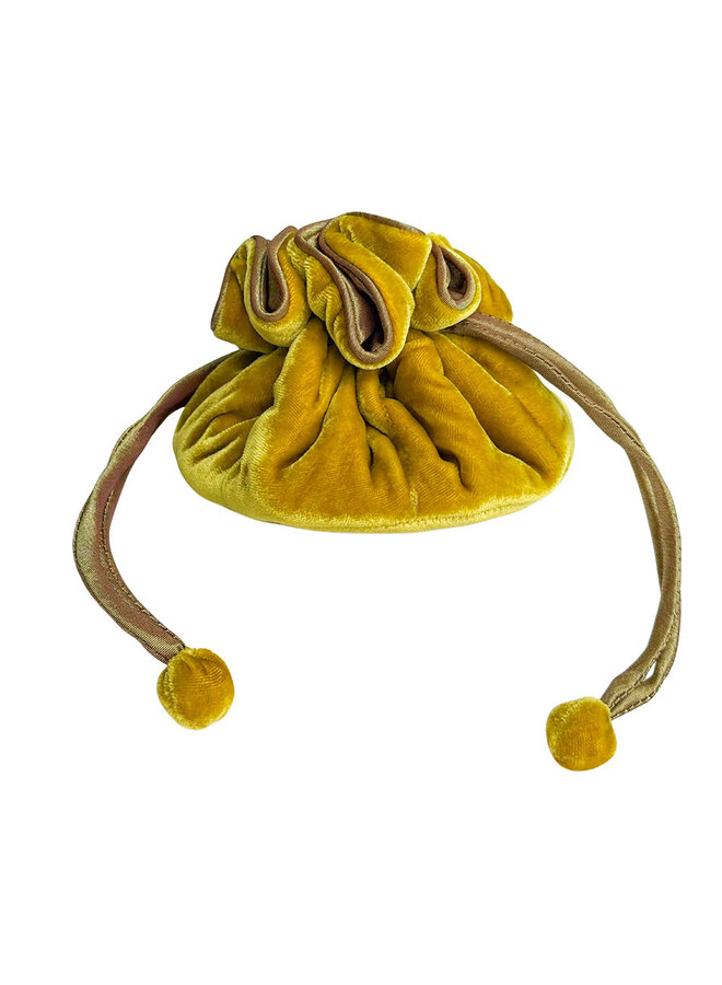 Velvet Draw String Mustard Jewellery Pouch 21