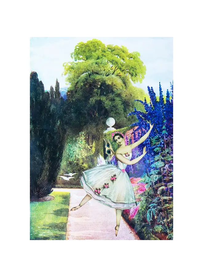 Tarjeta de felicitación vintage "Jardín Sendero" 129