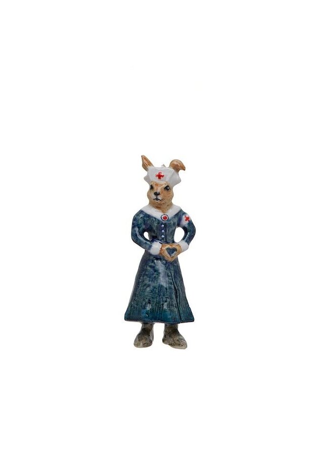 Breloque en porcelaine Infirmière Lapin 153