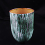 Green/Black and White Bark Design Enamelled Copper Tall Bowl 012