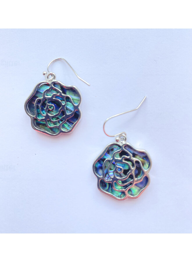 Pendientes de concha de paua rosa 356