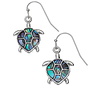 Turtle Drop eingelegte Paua Muschel Ohrringe 106