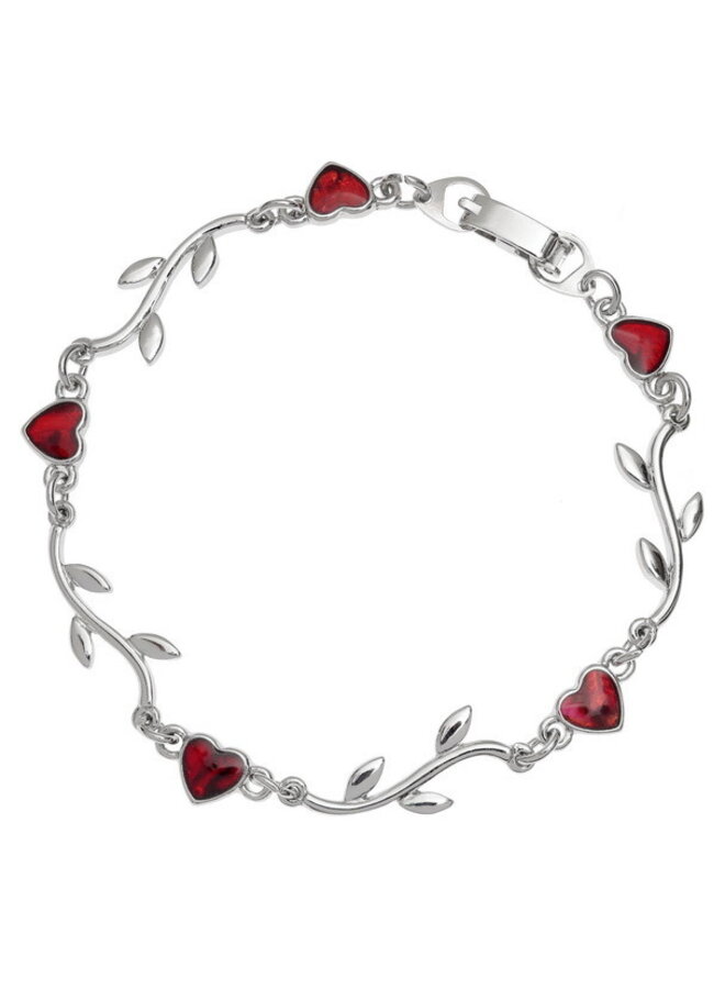 Pulsera de concha de paua con forma de corazón y rama 683