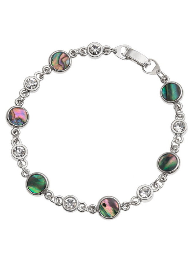Circles and Glass Crystal Paua Shell Bracelet 471