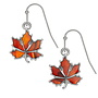 Autumn Leaf Amber Paua Shell Earrings 976