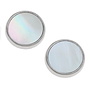 Round White Paua Shell stud earrings 600E