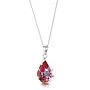 Teardrop Mixed Real Flowers Medium Pendant Silver 34