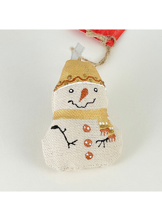 Goldener Schneemann Textildeko 51