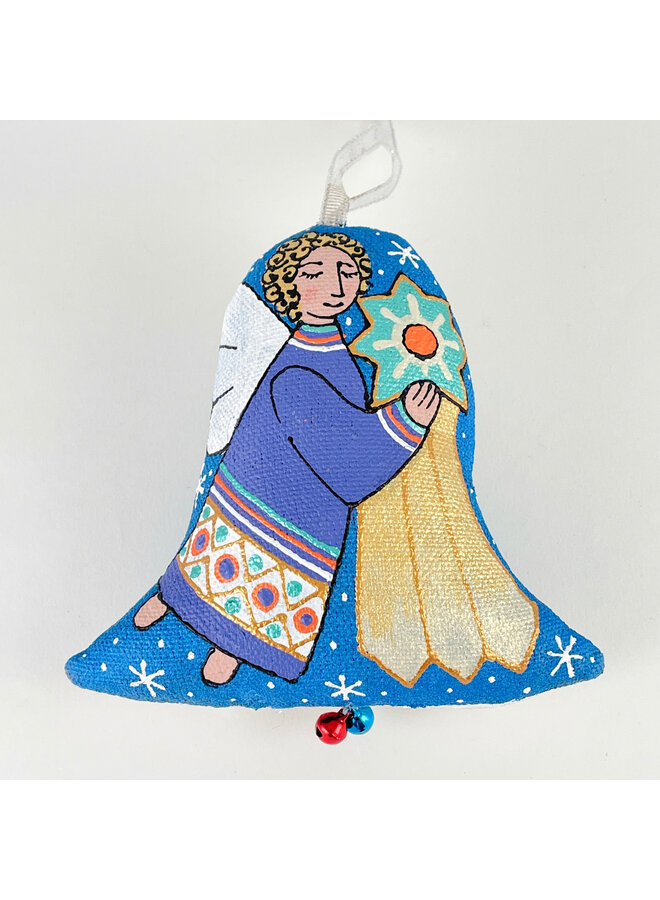 Angel with a star Textile Bell Decoration 45