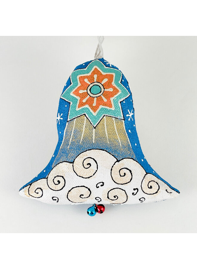 Angel with a star Textile Bell Decoration 45