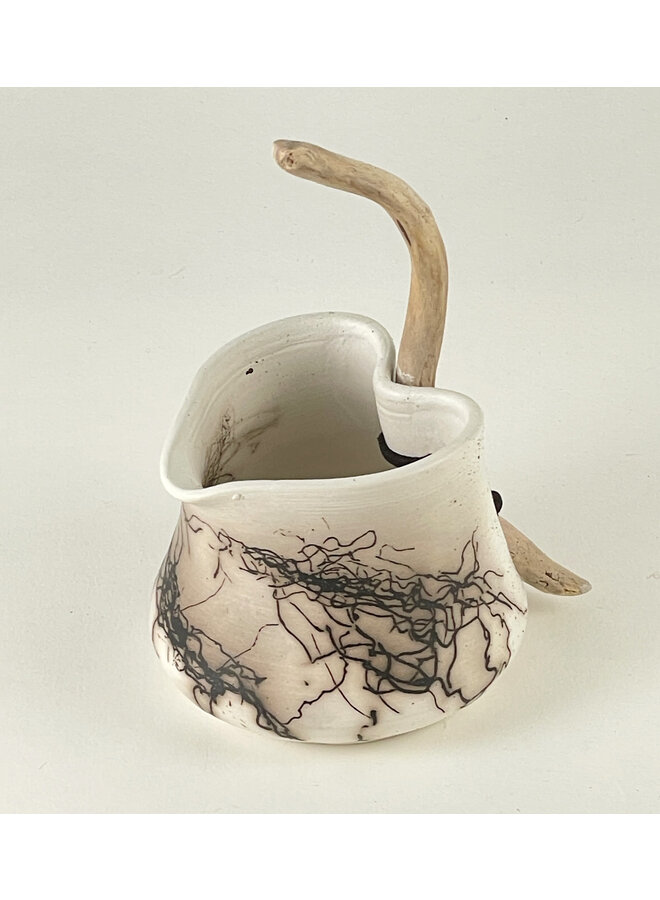 Recipiente con forma de jarra - Cerámica y madera 11