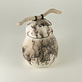 Lidded Ceramic  Vessel  with Lid and Wood 06