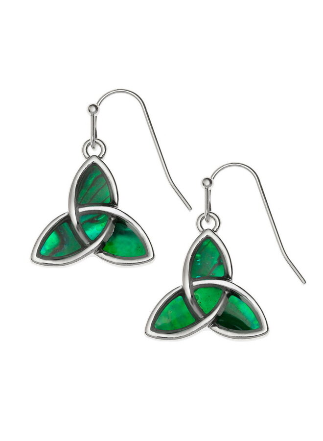 Copy of Celtic heart inlay paua shell drop earrings 115E