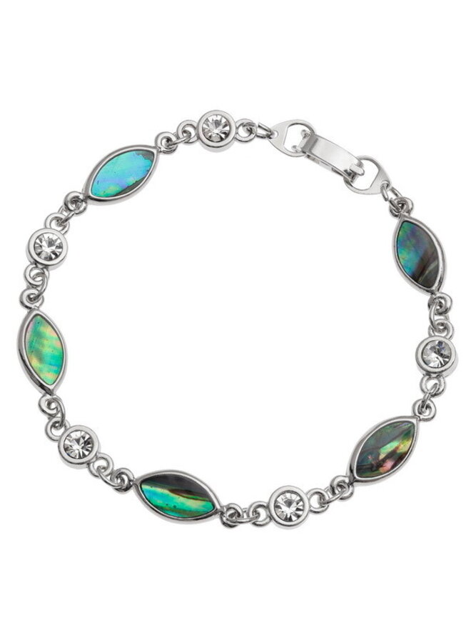 Copy of Heart and Crystal Glass Paua Shell Bracelet 743