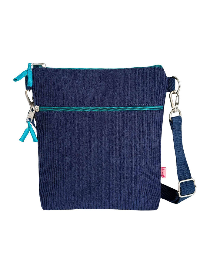 Bolso bandolera de pana azul marino 73