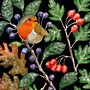Robin und Frosty Berries 8er-Weihnachtskarten-Set