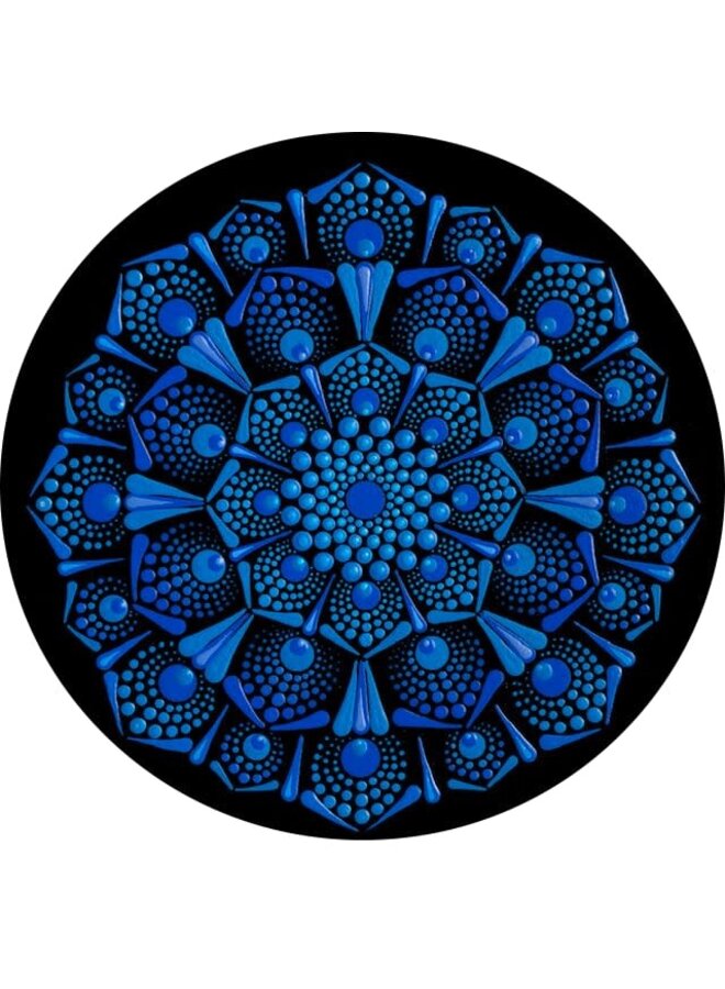 Mandala Azul N° 2. Posavasos de cerámica
