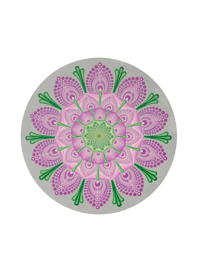 Mandala Pink / Green Ceramic Coaster