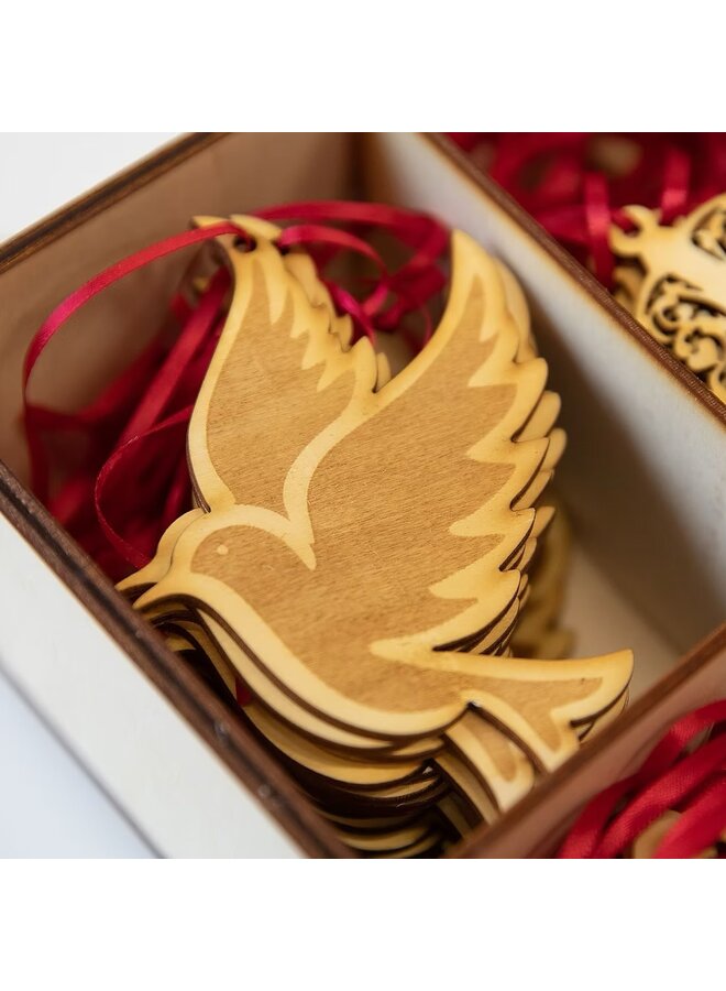 Decoración de madera de paloma 01