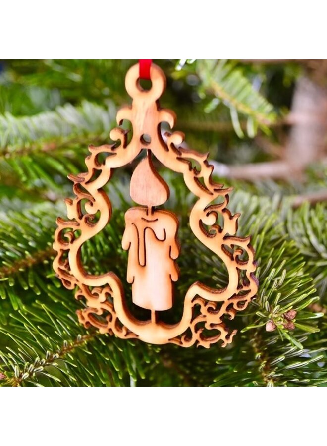 Свеча Деревянное Украшение 02