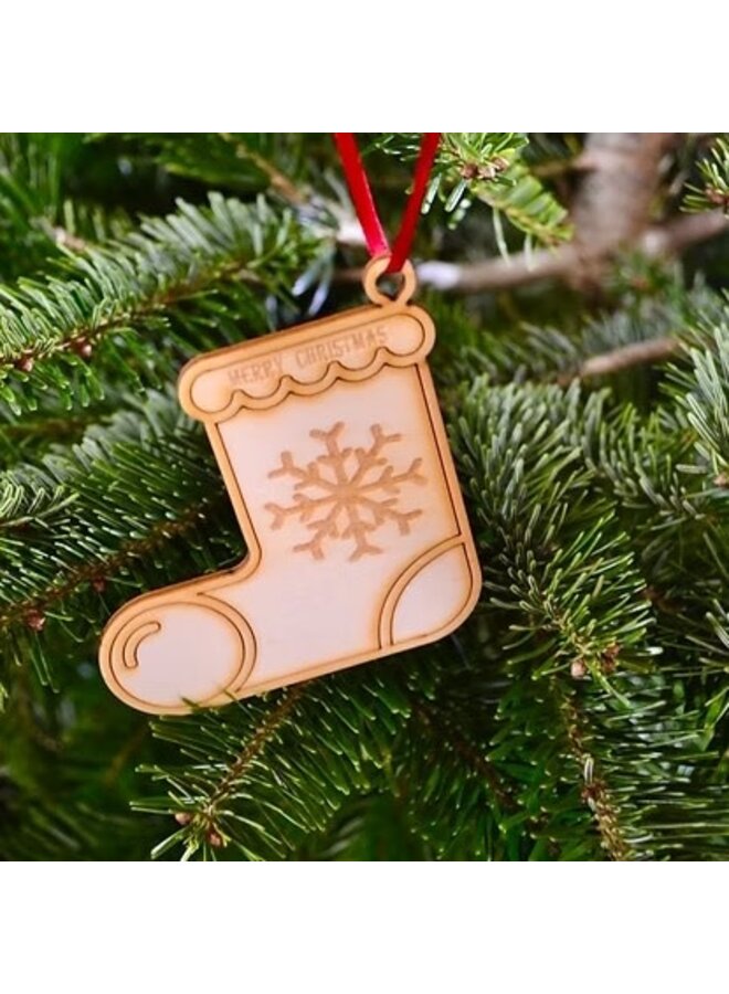Stocking Wooden Decoration 05