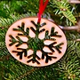 Circular Snowflake Wooden Decoration 08