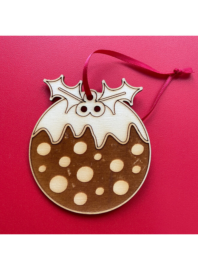 Christmas Pudding Wooden Decoration 10