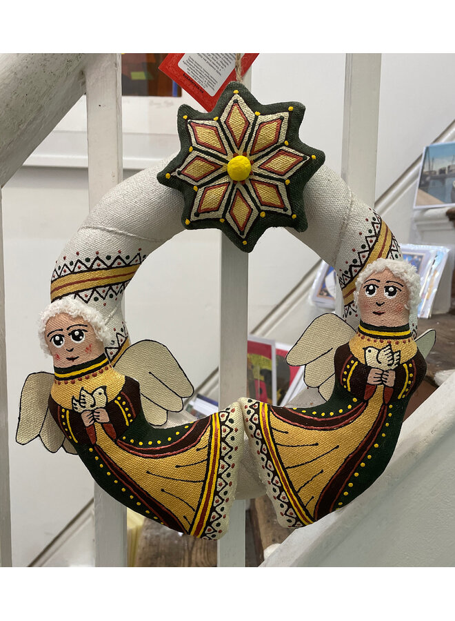 Weihnachtskranz mit Engeln - Gold 54