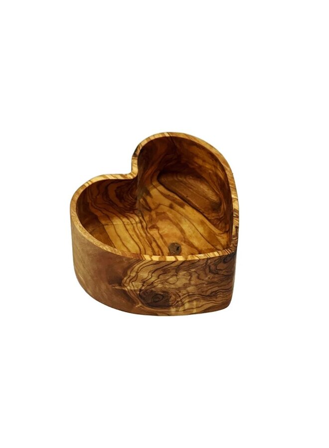 Olive Wood Heart Dish Deep
