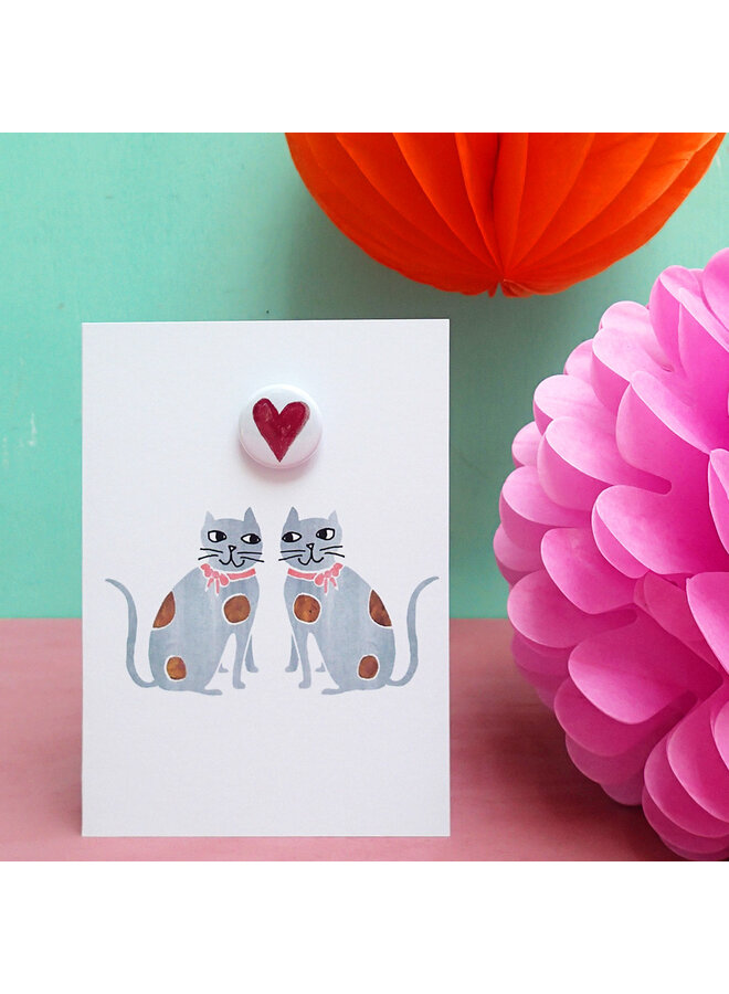 Tarjeta con insignia de Staffordshire Heart Cats