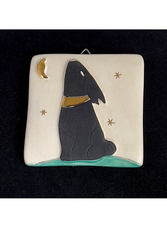 Hare and Moon Small Relief Tile 067