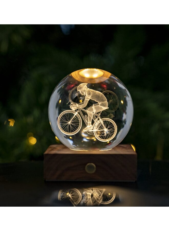 Luz de globo de cristal ámbar para ciclistas