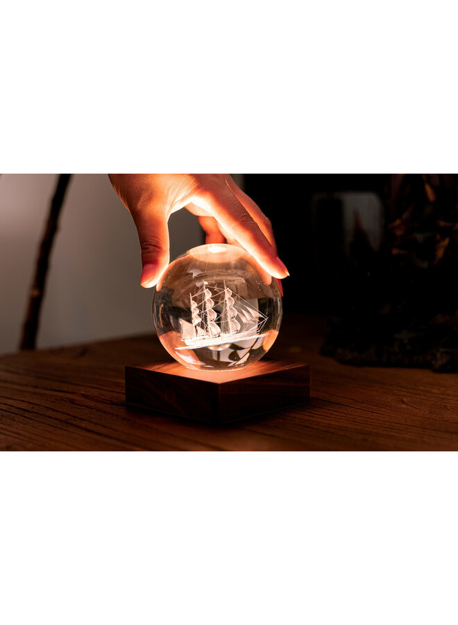 Segelbåt Amber Crystal Globe-ljus