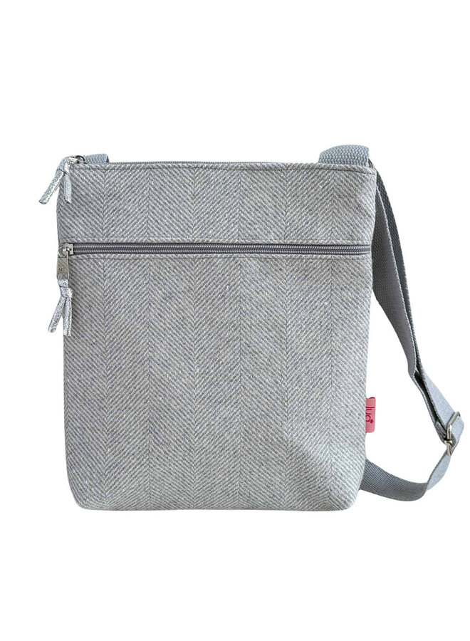 Herringbone Light Grey Sparkle Messinger Bag 108