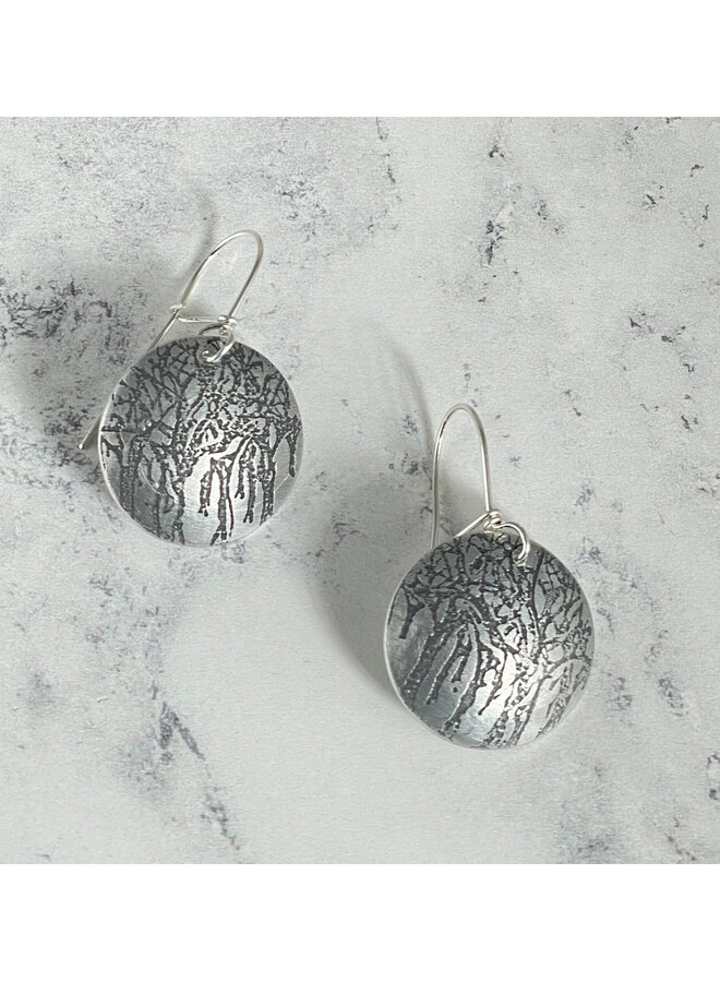 Trees Dome Aluminium Etched Earrings 151