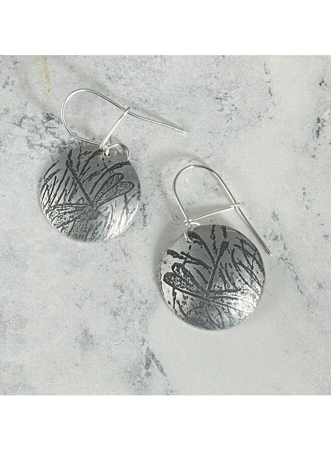 Dragonfly Dome Aluminium Etched Earrings 147