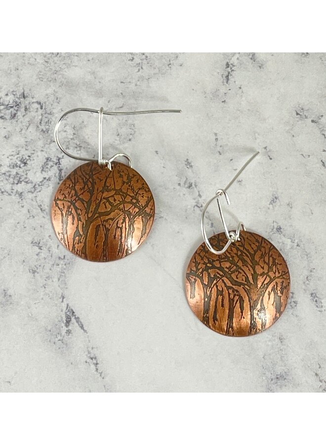 Trees Dome Copper Earrings 146