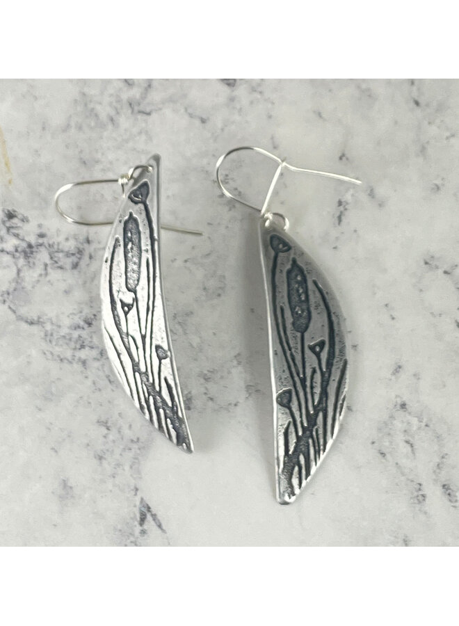 Pendientes Reeds Hemisphere de aluminio grabado 154