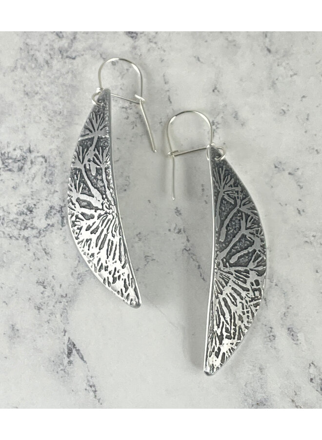 Boucles d'oreilles en aluminium gravées en forme d'hémisphère, motif « Éclat de graine », référence 153