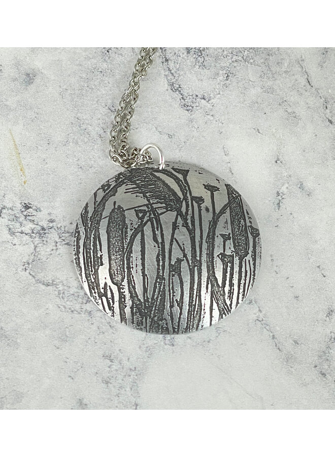 Lámpara colgante de aluminio grabada Reeds Dome 166