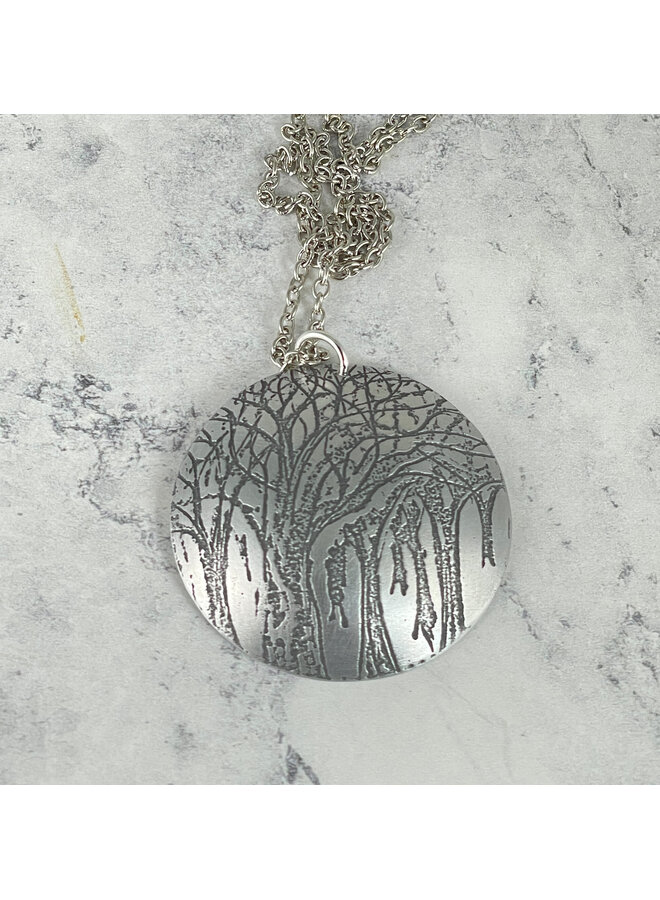 Trees  Dome Aluminium  Etched Pendant 165
