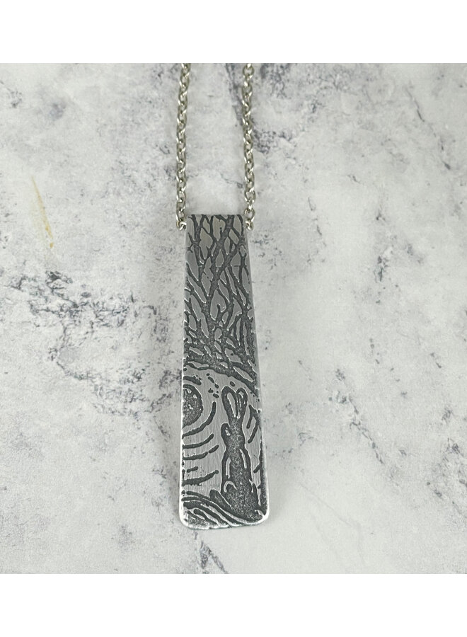 Hare Rectangular Aluminium Etched Pendant 161