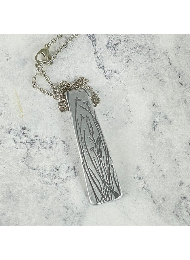 Прямоугольный алюминиевый кулон с гравировкой Reeds 160