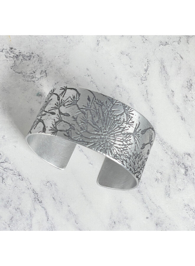 Dandelion Aluminium   Etched Cuff 178
