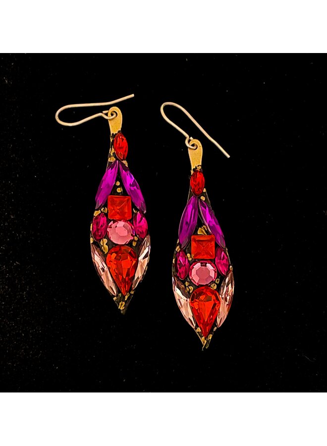 Magenta Large Drop Earrings 630