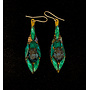 Boucles d'oreilles pendantes émeraude, grandes, réf. 628