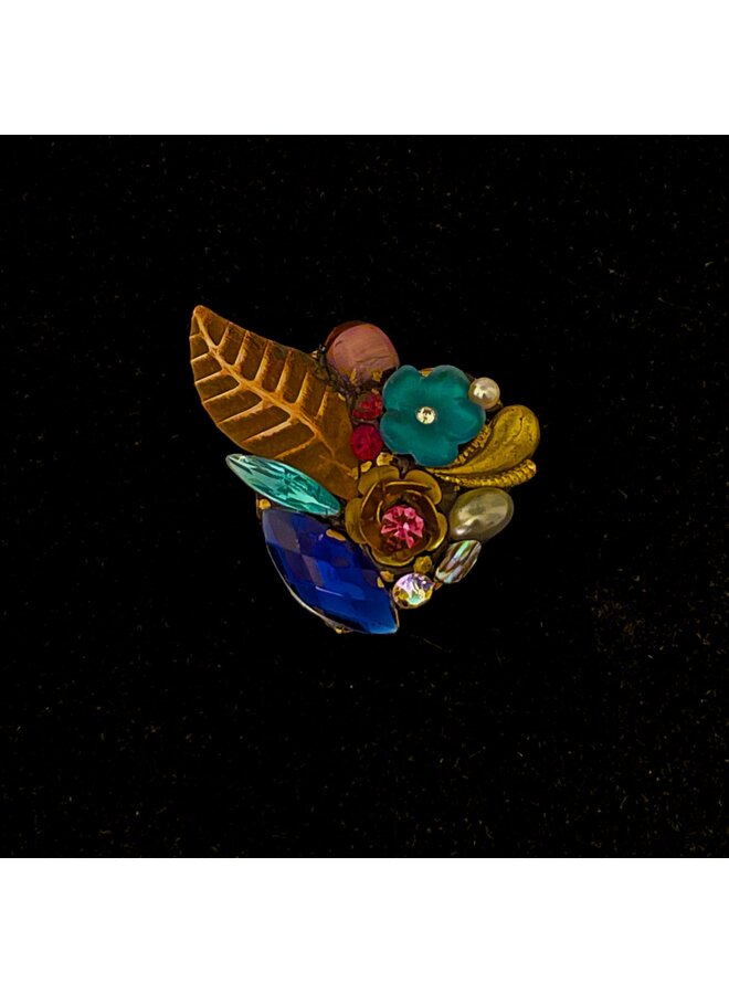 Heart with Copper Leaf Small Broach 653